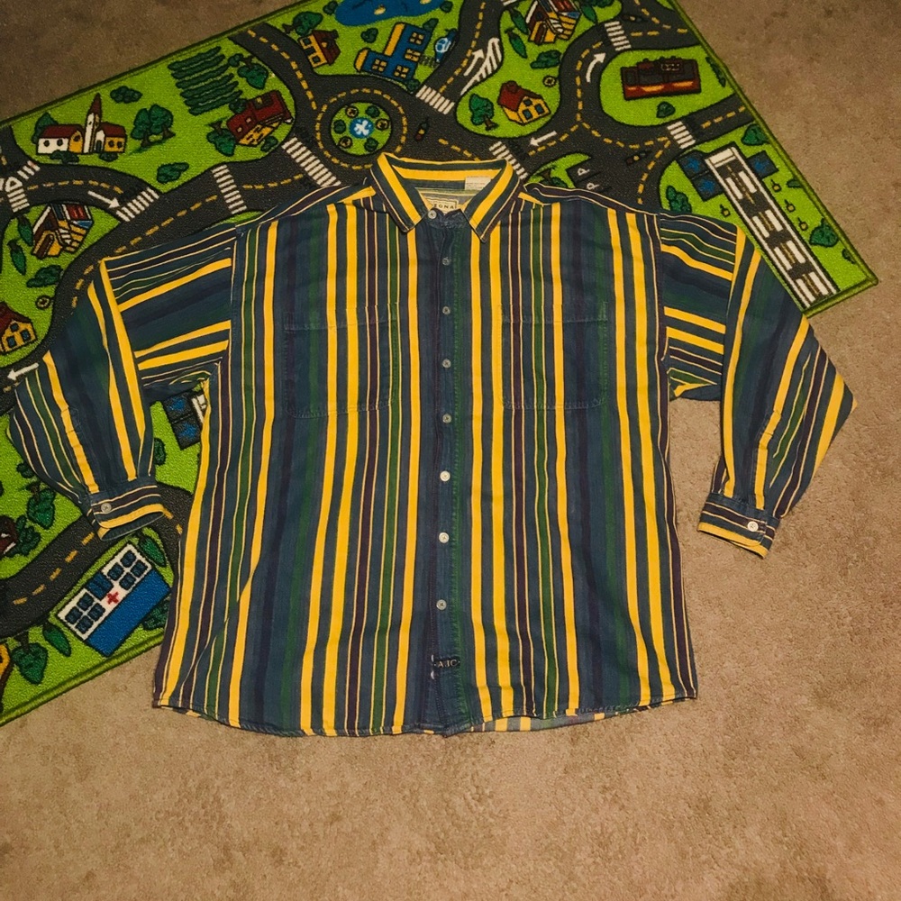 VTG Arizona Jean co stripped button up men’s XL